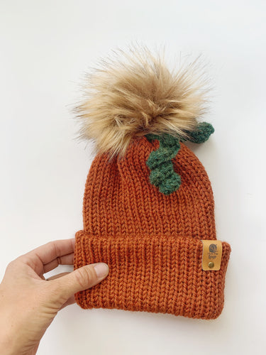 Knit Pumpkin Beanie. Made to Order.