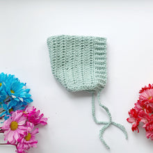 Load image into Gallery viewer, Elliot Crochet Pixie Bonnet Acrylic Yarn