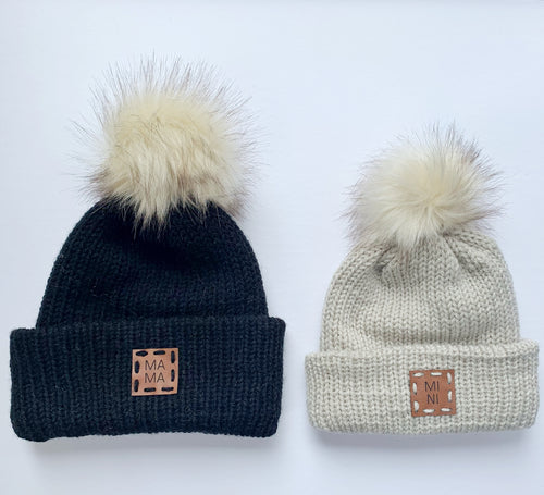 Mama, Dada, Mini brimmed beanies