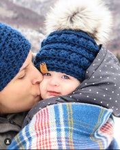 Load image into Gallery viewer, Ready to ship  Midnight  Blue Bobble Beanies