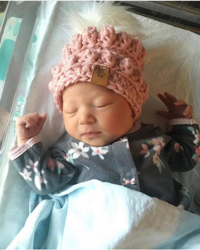 Ready to ship Light Pink Bobble Beanie
