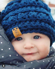 Load image into Gallery viewer, Ready to ship  Midnight  Blue Bobble Beanies